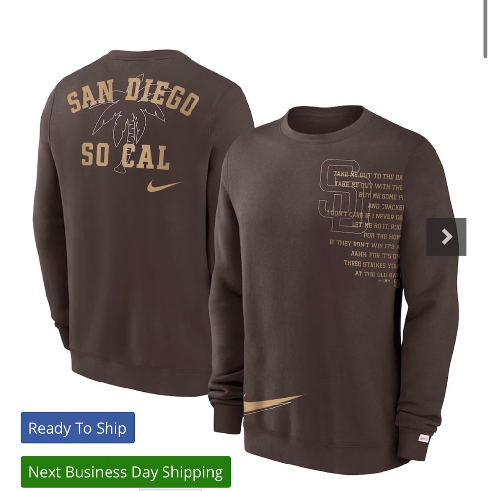San Diego Padres Nike Crewneck